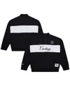Mitchell & Ness Black Dallas Cowboys Quarter-zip Jacket In Black