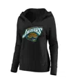 Mitchell & Ness Mitchell Ness Women's Black Jacksonville Jaguars Classic Logo V-neck Pullover Hoodie In Black