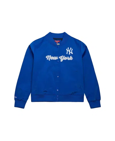 Mitchell & Ness Mitchell Ness Women's Blue New York Yankees Full-snap Satin Jacket