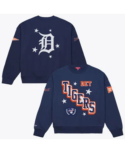 Mitchell & Ness Mitchell Ness Women's Navy Detroit Tigers Pep Rally Sweatshirt In Blue