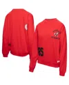 Mitchell & Ness Mitchell Ness Women's Red Georgia Bulldogs Multi-hit Crewneck Pullover Sweatshirt In Red