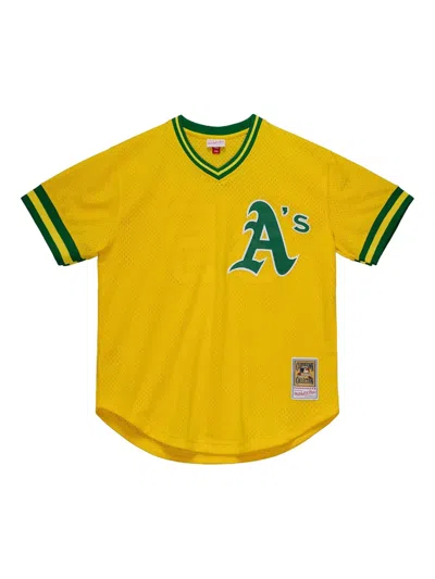 Mitchell & Ness Mlb Athletics 1984 Rickey Henderson T-shirt In Yellow