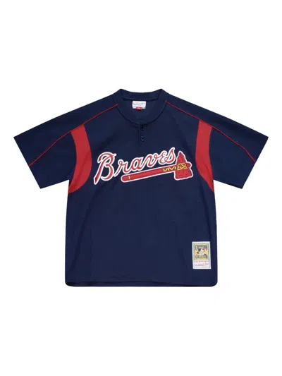 Mitchell & Ness "mlb Atlanta Braves 2003 Chipper Jones" Baseball Jersey In Blue