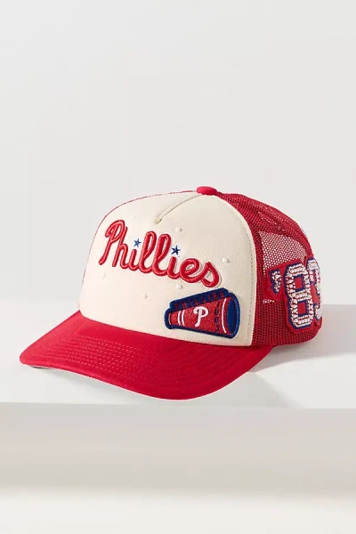 Mitchell & Ness Mlb Charm Trucker Hat In Red
