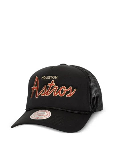 Mitchell & Ness Mlb Cooperstown Script Trucker Cap In Black