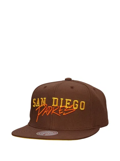 Mitchell & Ness Mlb Cooperstown Team San Diego Padres Embroidered Baseball Cap In Brown