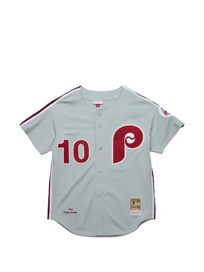 Mitchell & Ness Mlb Darren Daulton "1989 Philadelphia Phillies" Shirt In Gray