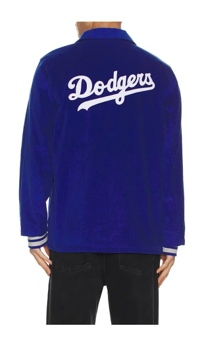 Mitchell & Ness Mlb Dodgers Off The Bus Vintage Logo Corduroy Coaches Jacket In Multi