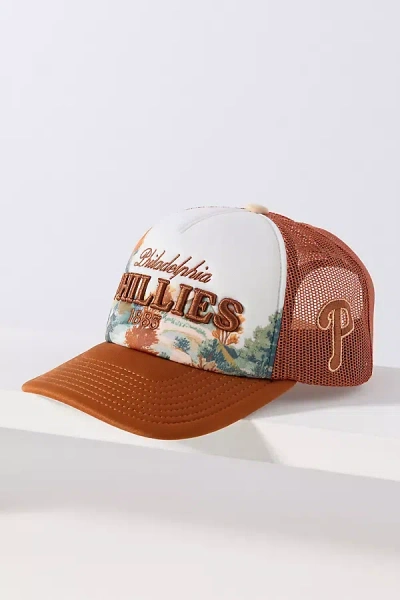 Mitchell & Ness Mlb Landscape Trucker Hat In Orange