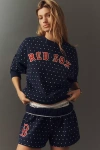 Mitchell & Ness Mlb Long-sleeve Crew-neck Pullover In Blue