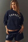 Mitchell & Ness Mlb Long-sleeve Crew-neck Pullover In Blue