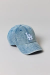 Mitchell & Ness Mlb Los Angeles Dodgers Denim Dad Hat In Tinted Denim, Women's At Urban Outfitters In Blue