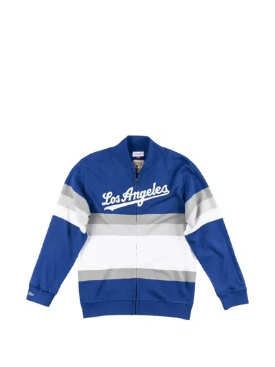 Mitchell & Ness Mlb Los Angeles Dodgers Full-zip Sweater In Blue
