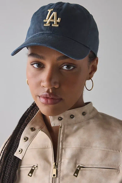 Mitchell & Ness Mlb Los Angeles Dodgers Leather Dad Hat In Blue, Men's At Urban Outfitters