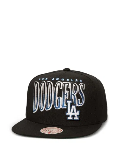 Mitchell & Ness Mlb Los Angeles Dodgers Line Work Cap In Black