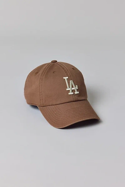 Mitchell & Ness Mlb Los Angeles Dodgers Logo Dad Hat In Tan, Men's At Urban Outfitters In Brown