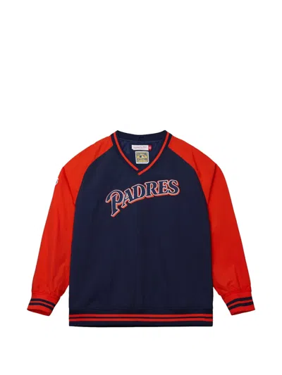 Mitchell & Ness Mlb Padres Logo Pullover Sweatshirt In Blue