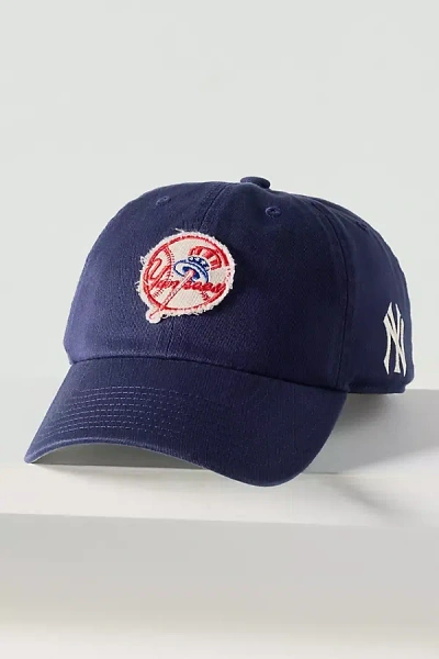 Mitchell & Ness Mlb Patch 100% Cotton Baseball Cap In Blue