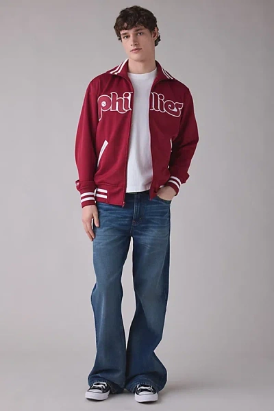 Mitchell & Ness Mlb Philadelphia Phillies Playoff Win Track Jacket In Red, Men's At Urban Outfitters