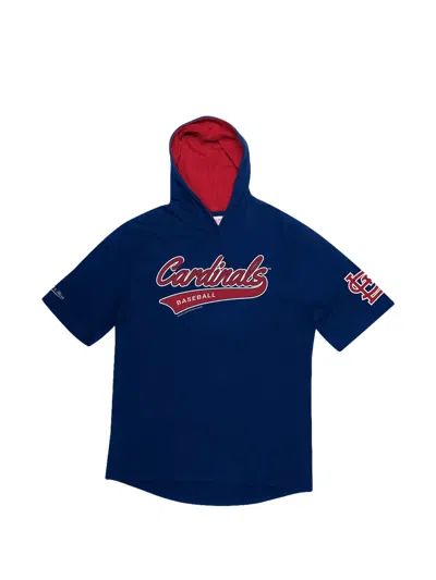 Mitchell & Ness Mlb St. Louis Cardinals Short-sleeve Hoodie In Blue