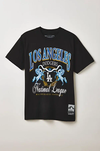 Mitchell & Ness Mlb Team Logo Graphic Tee In Black/los Angeles Dodgers, Men's At Urban Outfitters