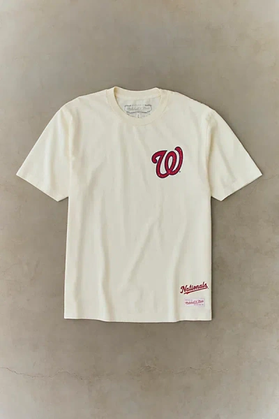 Mitchell & Ness Mlb Vintage Team Logo Graphic Tee In Cream/washington Nationals, Men's At Urban Outfitters In White