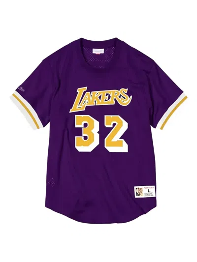 Mitchell & Ness N&n Mesh "nba La Lakers 85 Magic Johnson" T-shirt In Purple