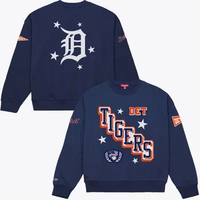 Mitchell & Ness Navy Detroit Tigers Pep Rally Sweatshirt In Blue