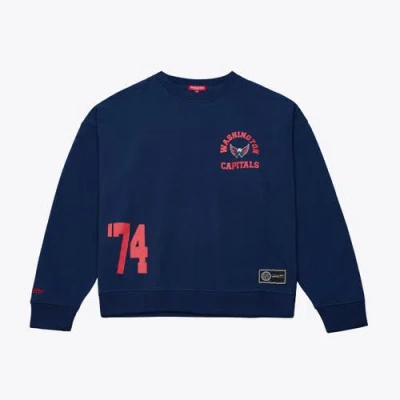 Mitchell & Ness Navy Washington Capitals Crewneck Sweatshirt