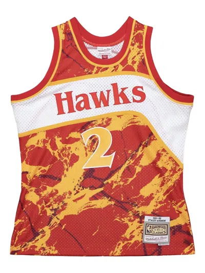 Mitchell & Ness "nba Atlanta Hawks 1991 Stacey Augmon" Basketball Jersey In Red