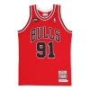 Mitchell & Ness Nba Authentic Dennis Rodman Chicago Bulls Road 1997-98 Jersey In Red