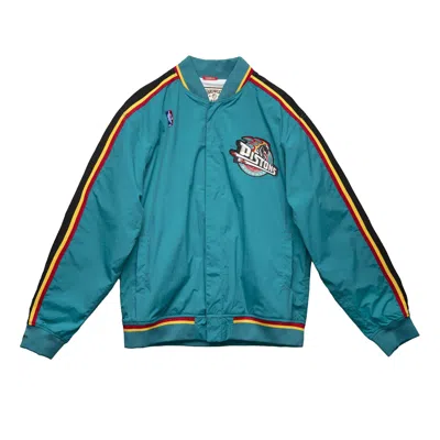 Mitchell & Ness Nba Authentic Detroit Pistons 1997-98 Warm Up Jacket 'teal' In Blue