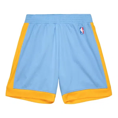MITCHELL & NESS MITCHELL & NESS NBA AUTHENTIC LOS ANGELES LAKERS 2001-02 SHORTS 'LIGHT BLUE YELLOW'