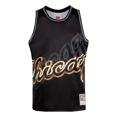 Mitchell & Ness Nba Big Face 4.0 Fashion Tank Chicago Bulls In Black