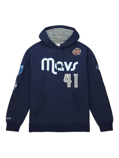 Mitchell & Ness Nba Dallas Mavericks 2023 Dirk Nowitzki Fleece Hoodie In Blue