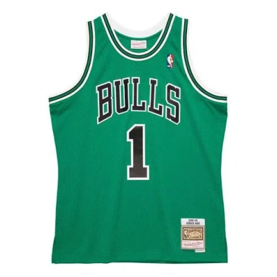 Mitchell & Ness Nba Derrick Rose Chicago Bulls 2008/09 Swingman Jersey #1 In Green