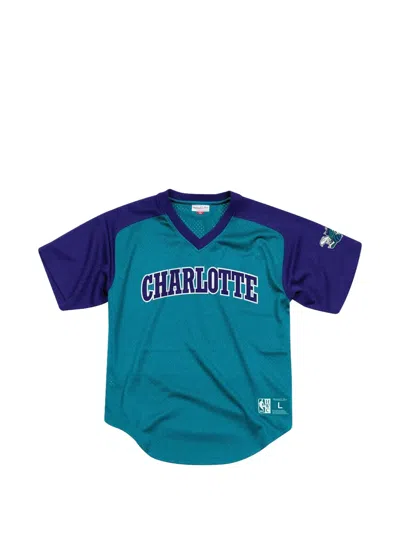 Mitchell & Ness Nba Final Seconds Charlotte Hornets V-neck T-shirt In Blue