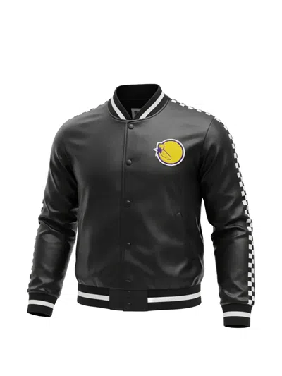 Mitchell & Ness Nba Golden State Warriors Checker-print Jacket In Black