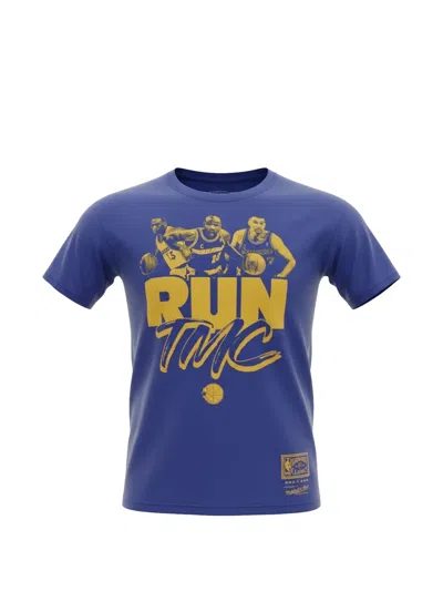 Mitchell & Ness Nba Golden State Warriors Hardwood Classis T-shirt In Blue
