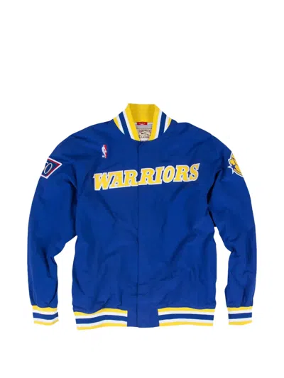 Mitchell & Ness Nba Golden State Warriors Jacket In Blue