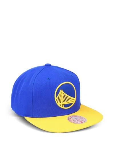 Mitchell & Ness Nba Golden State Warriors Team Embroidered Snapback Cap In Blue
