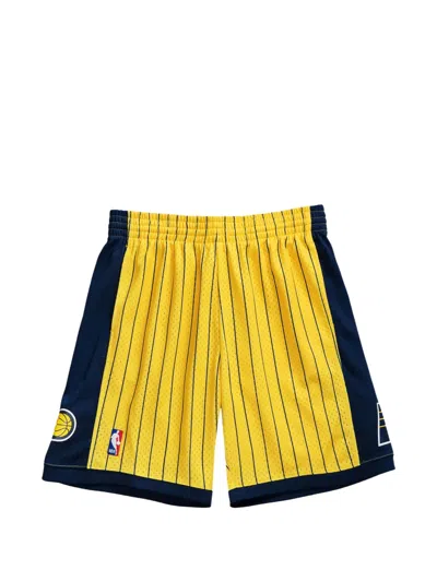 Mitchell & Ness Nba Indiana Pacers 99 Striped Swingman Shorts In Yellow