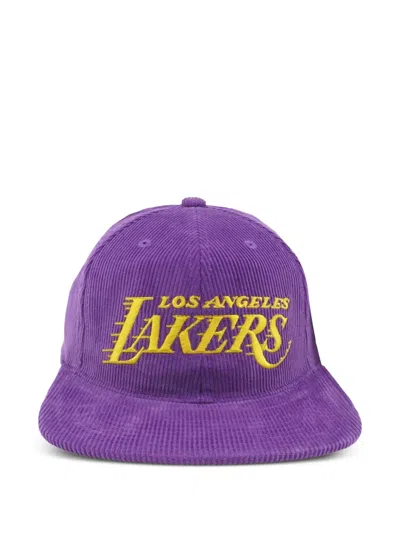 Mitchell & Ness Nba Lakers Corduroy Embroidered Baseball Cap In Purple