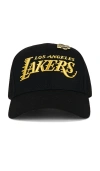 Mitchell & Ness Nba Lakers Pinned Gold Pro Snapback Hat In Black