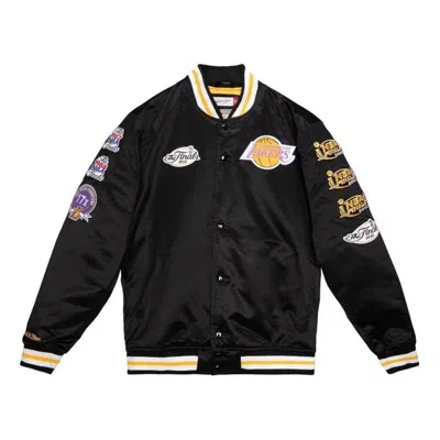 Mitchell & Ness Nba Los Angeles Lakers Champ City Satin Jacket 'black'