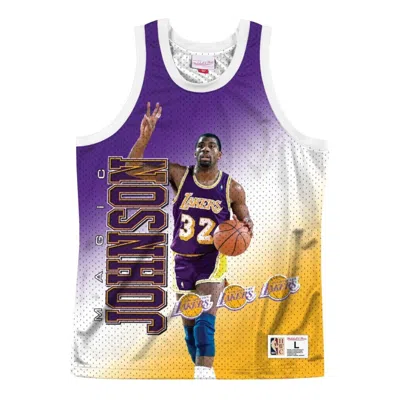 Mitchell & Ness Nba Magic Johnson Los Angeles Lakers Behind The Back Jersey #32 In Multi