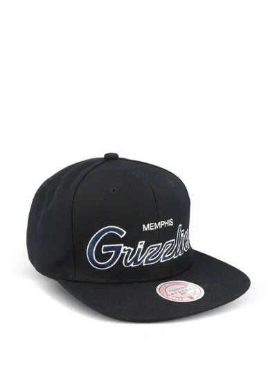 Mitchell & Ness Nba Memphis Grizzlies Team Script Snapback Cap In Black