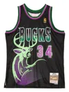 Mitchell & Ness Nba Milwaukee Bucks Jersey In Black