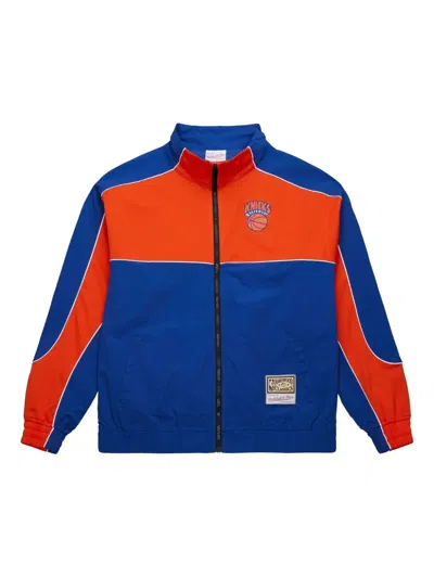 Mitchell & Ness Nba New York Knicks Mesh Colourblock Jacket In Blue