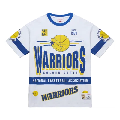 Mitchell & Ness Nba Origins Premium Vintage T-shirt 'golden State Warriors' In White